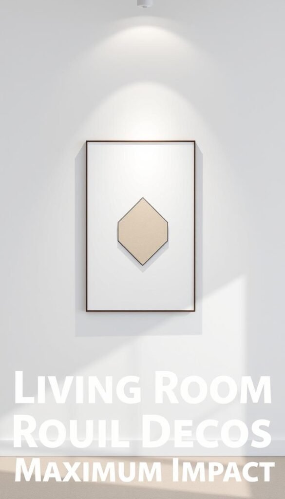 A minimalist wall art piece, featuring a single geometric shape in a neutral color palette.