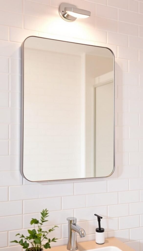 A modern, budget-friendly bathroom mirror with a simple, minimalist frame.