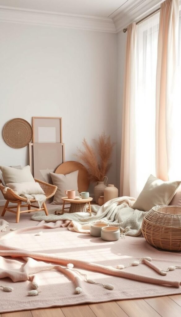 A serene Scandinavian color palette with soft, natural hues.