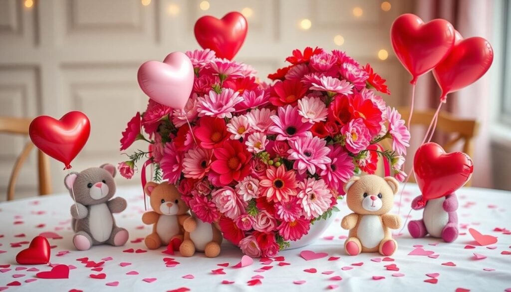 Valentine's Day table centerpieces