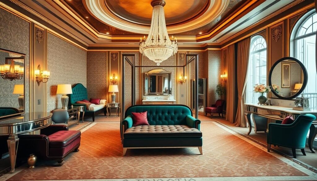 art deco master bedroom