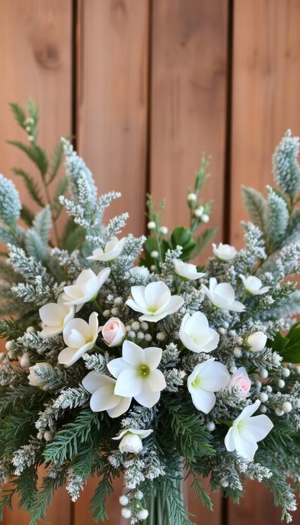 artificial winter floral arrangements