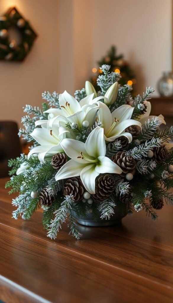 artificial winter floral arrangements