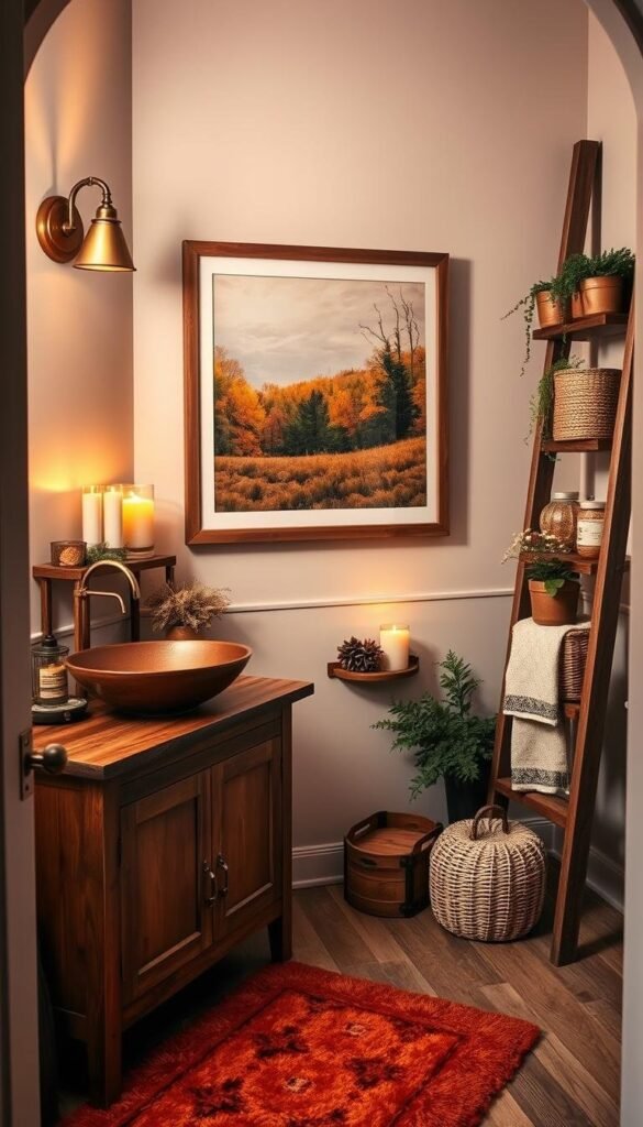 autumn home decor bathroom