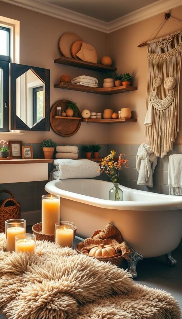 autumn home decor bathroom