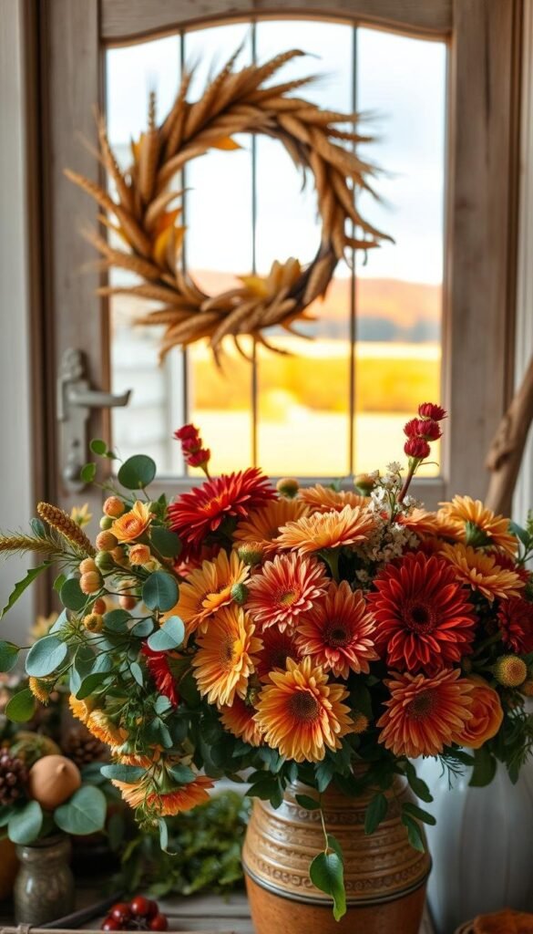 autumn home decor flowers