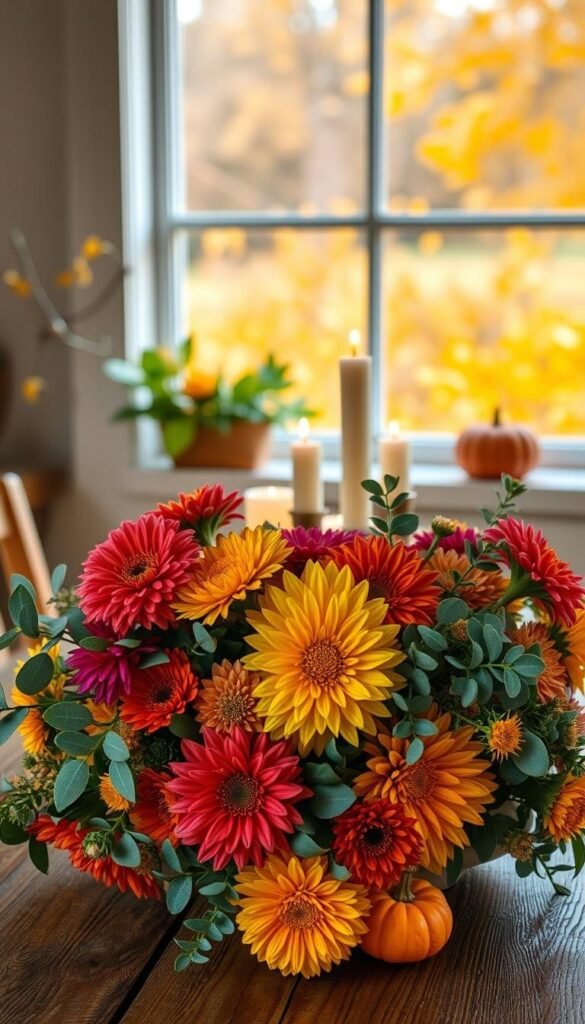 autumn home decor flowers