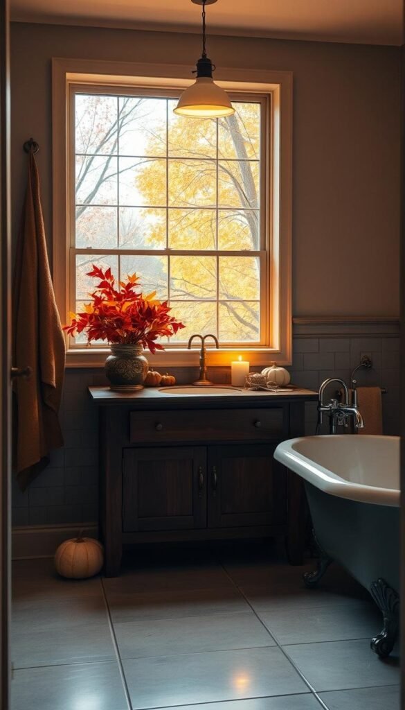 autumn-inspired bathroom design