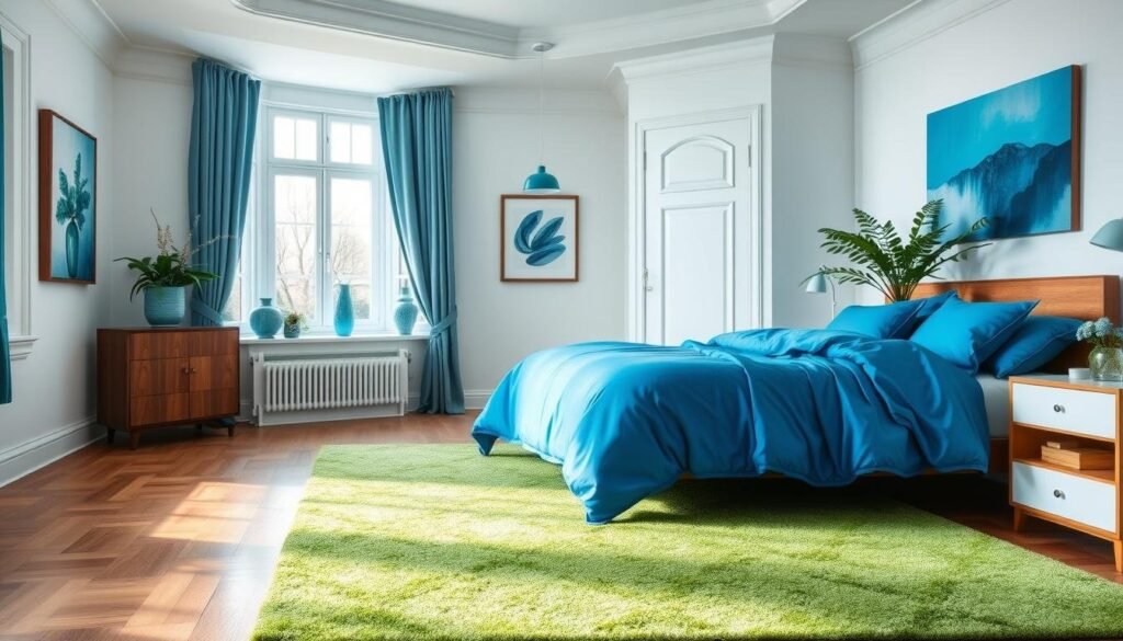 blue and green decor