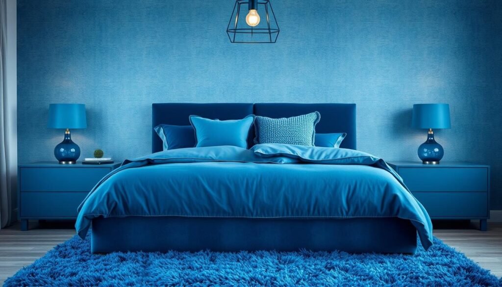 blue bedroom design textures and materials