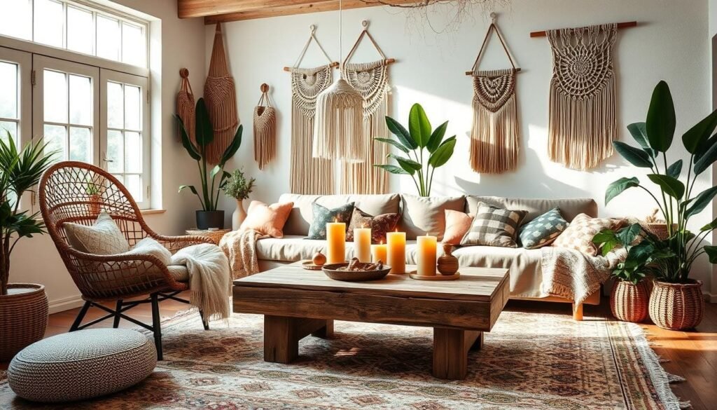 boho chic living room decor