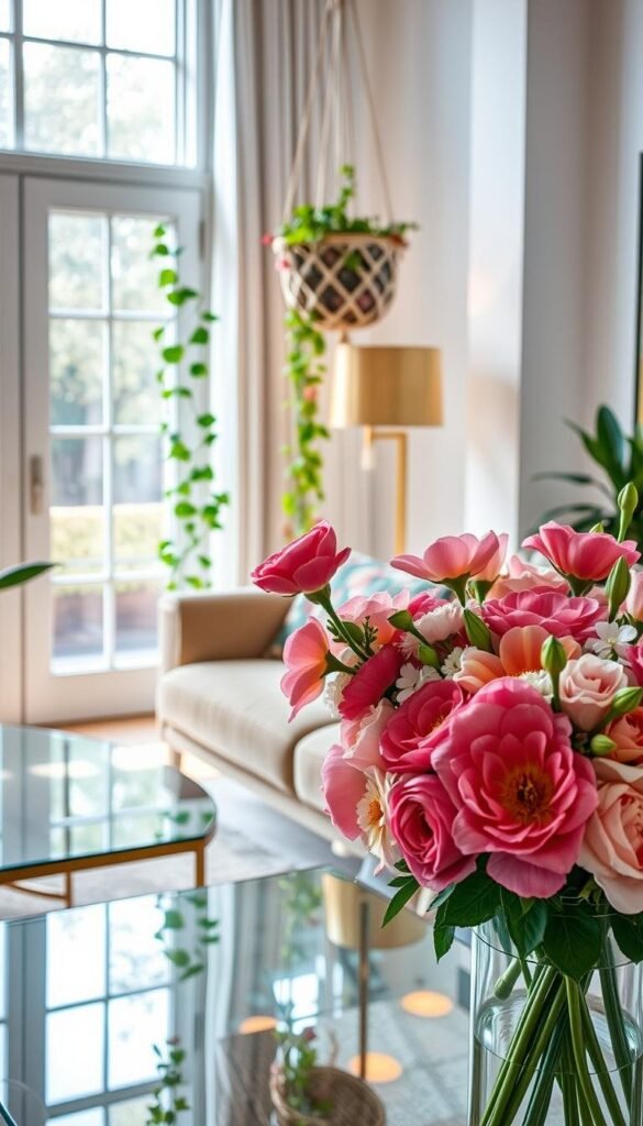 bright floral home accents