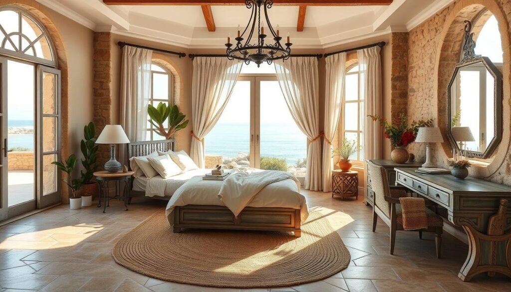 coastal and mediterranean master bedroom designs