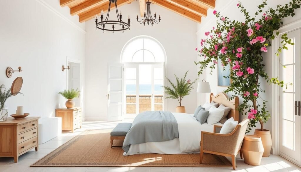 coastal and mediterranean master bedroom designs