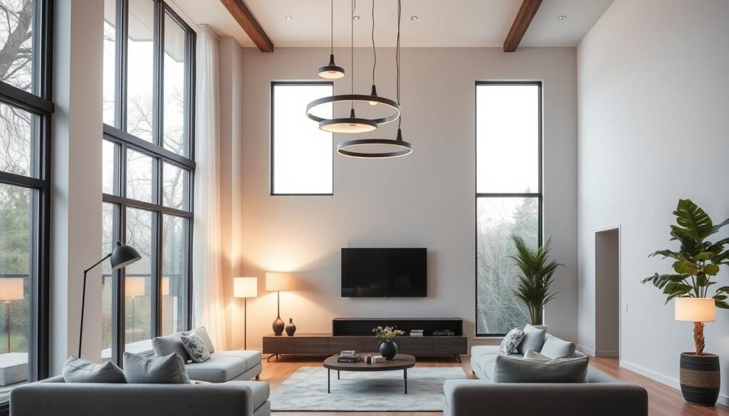 contemporary living room lighting