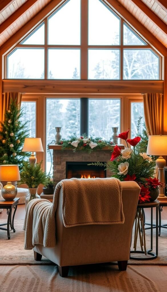 cozy winter home decor with flowers