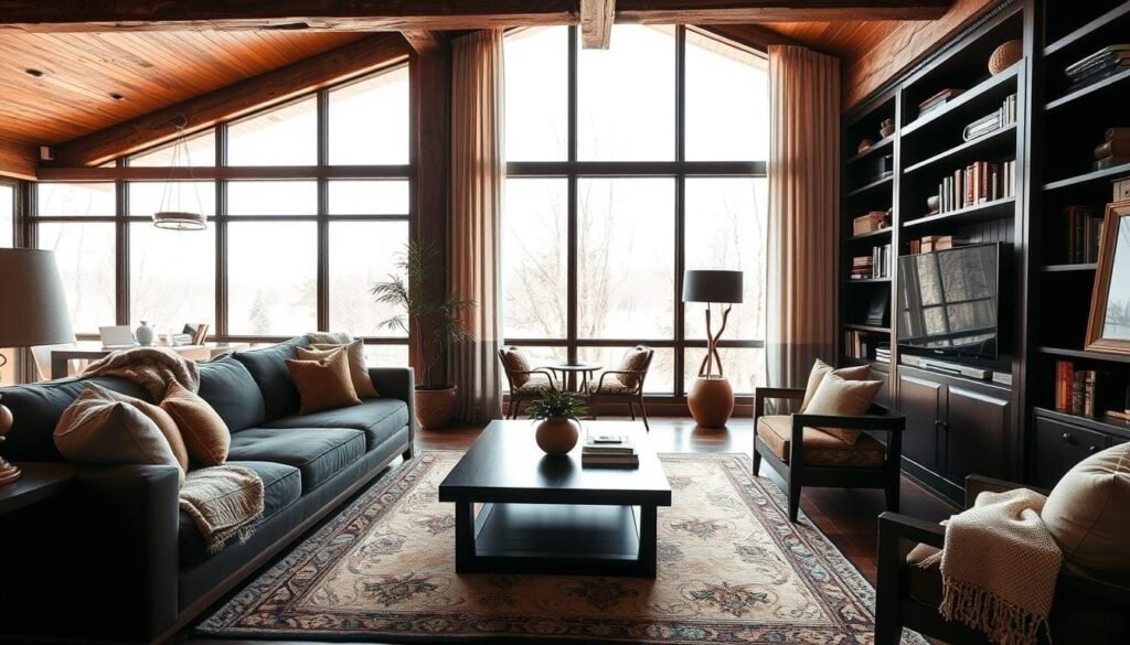 dark wood accents in home decor