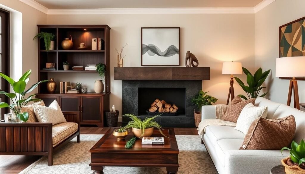 dark wood decor styling tips