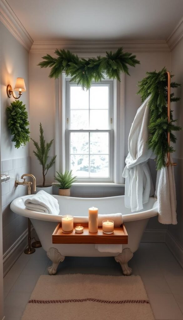 holiday-inspired bathroom decor