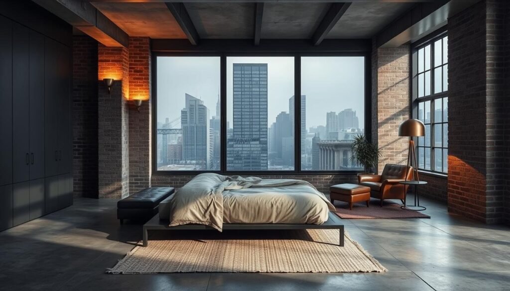industrial bedroom color scheme