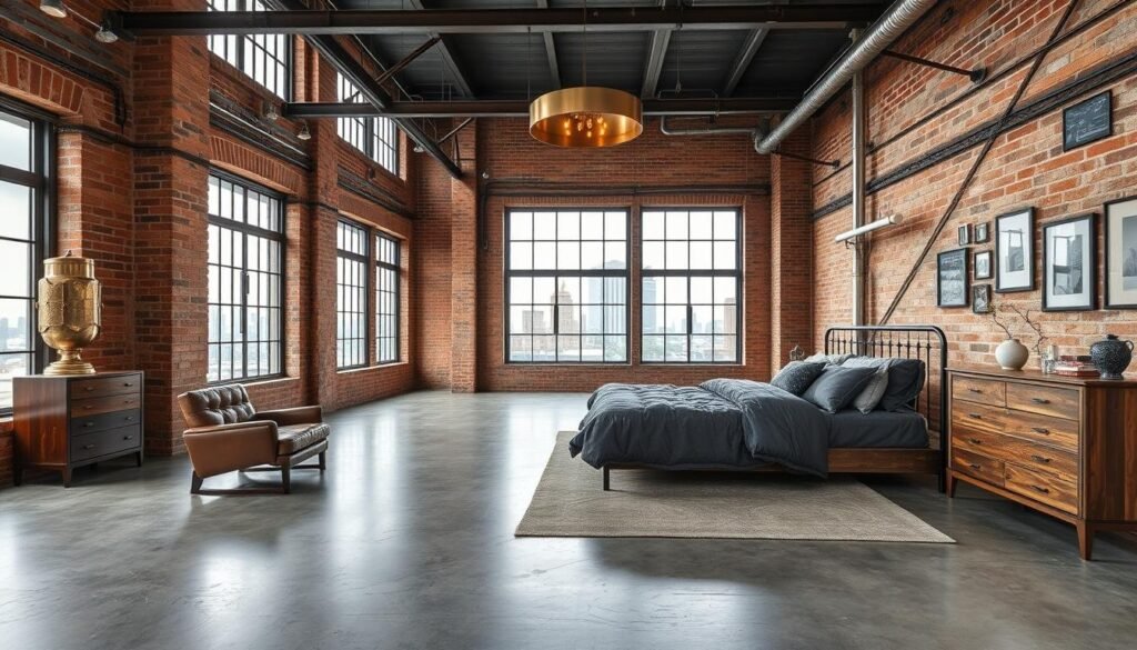 industrial master bedroom decor
