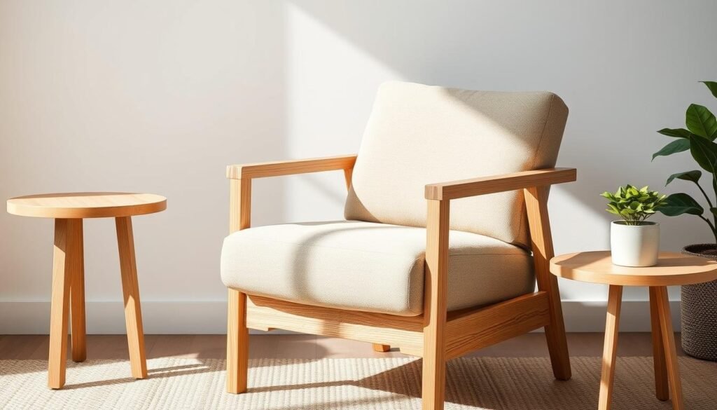 japandi style accent chair