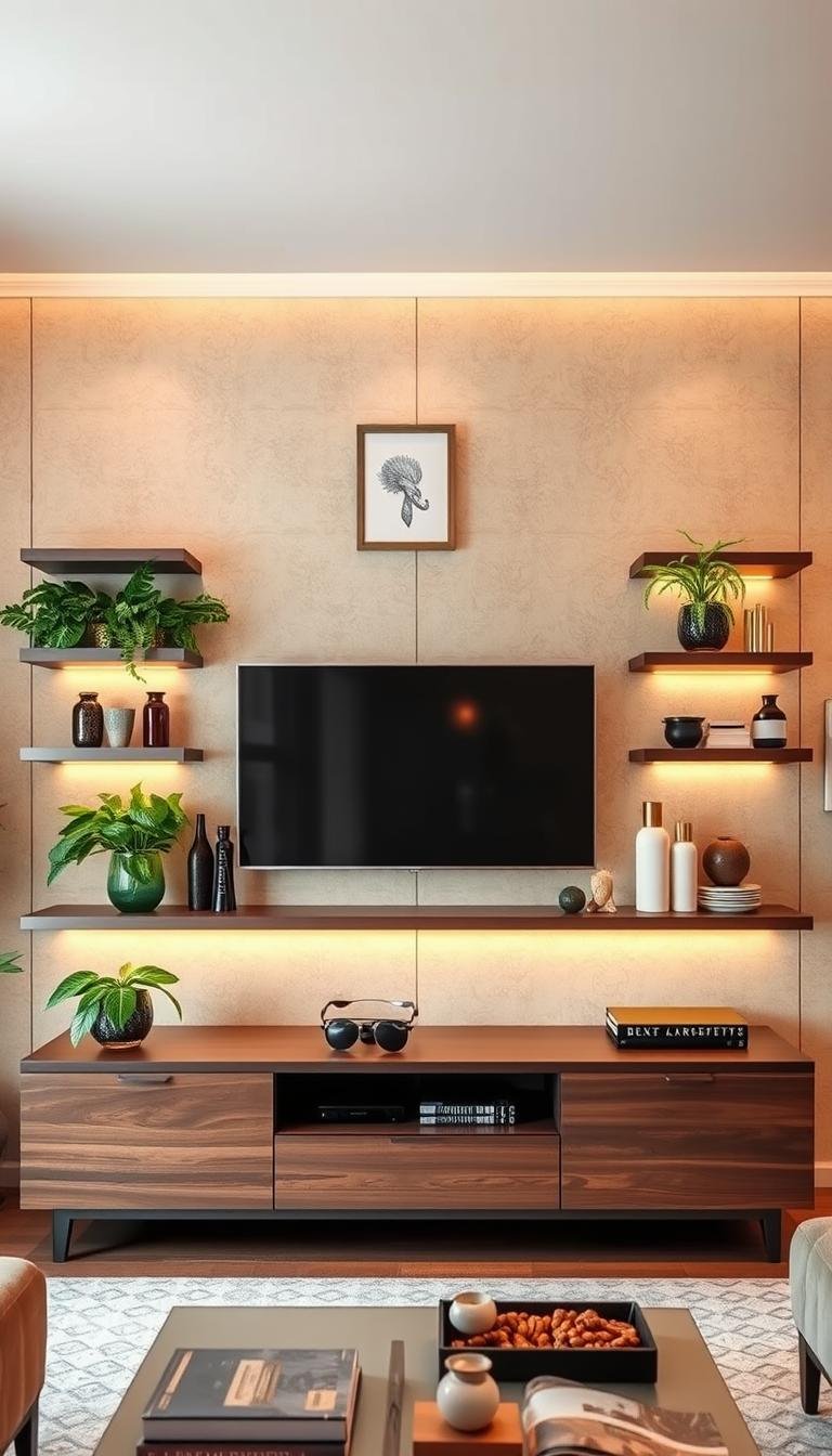 How to Style a Living Room TV Wall Like a Designer