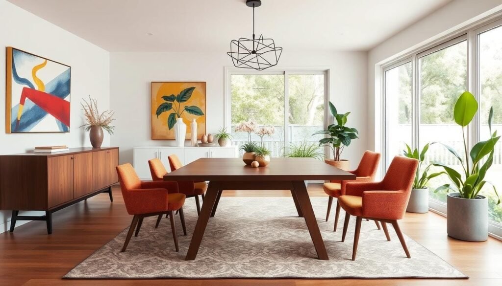 mid-century modern dining room