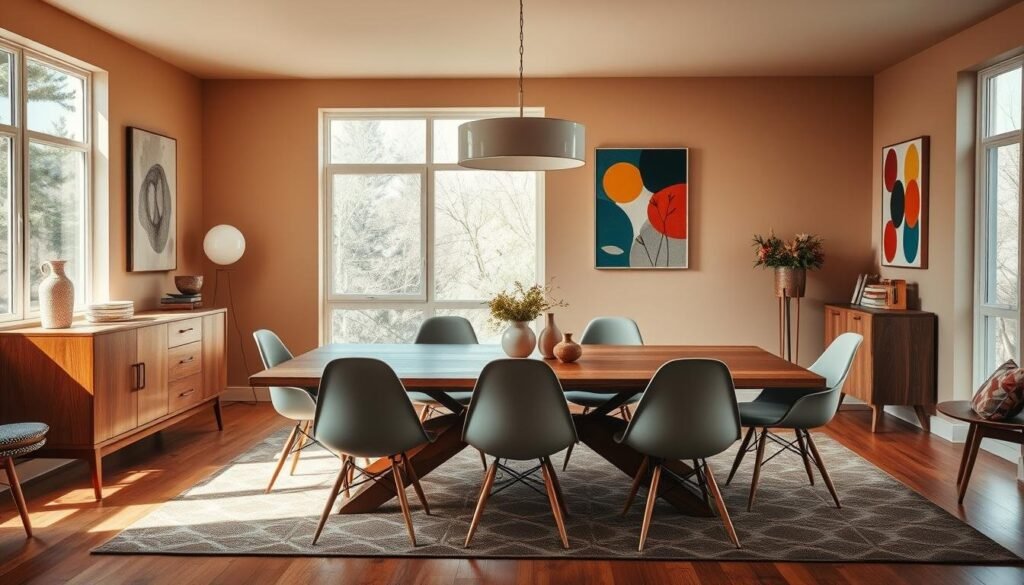 mid-century modern dining room decor