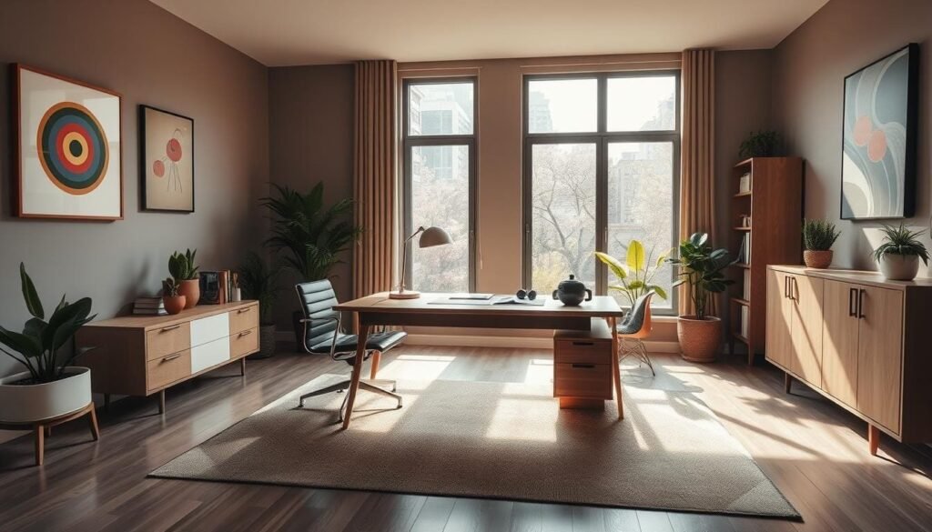 mid-century modern home office
