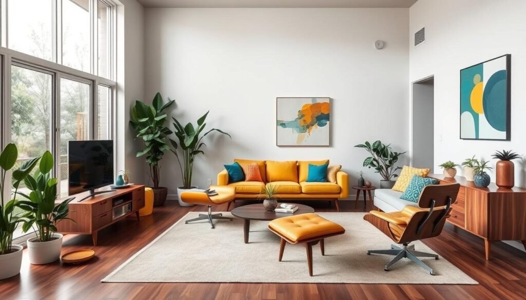 mid-century modern living room