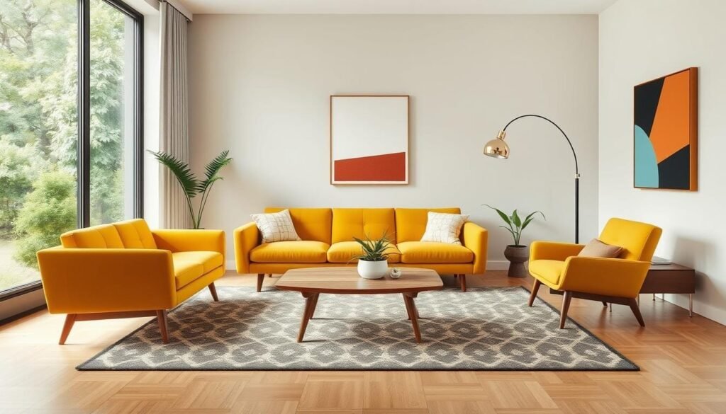 mid-century modern living room