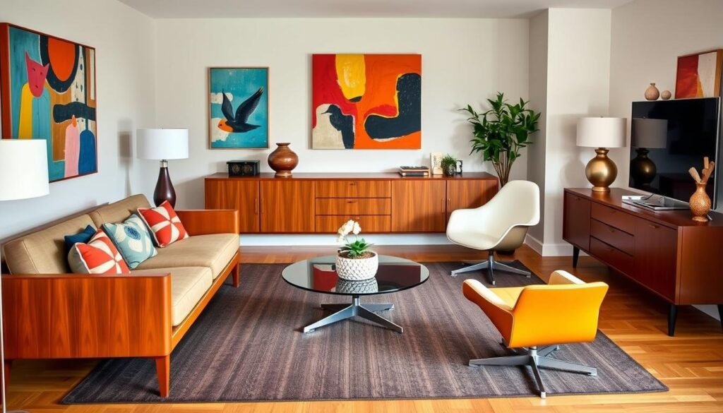 mid-century modern living room furniture