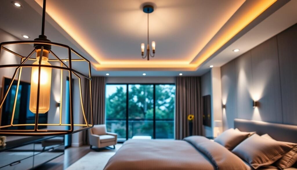 modern bedroom decor lighting