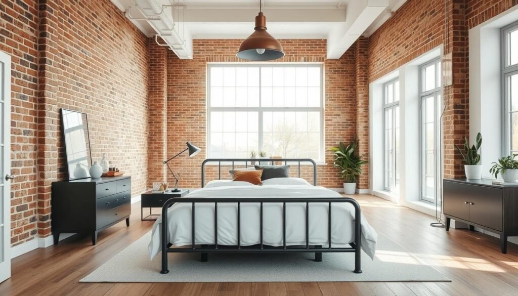 modern industrial bedroom design