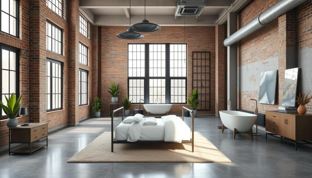 modern industrial bedroom design