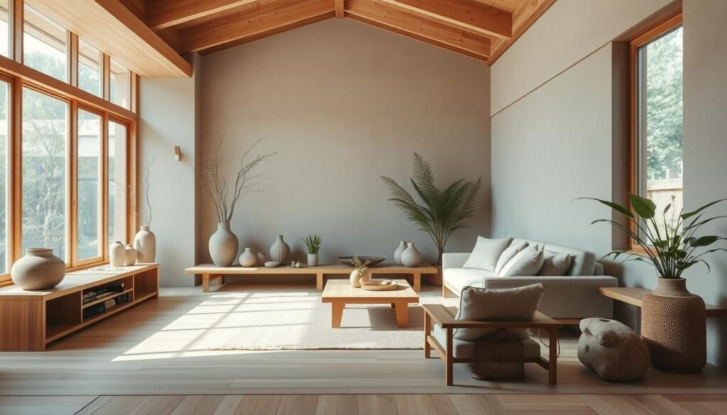 natural materials in japandi design