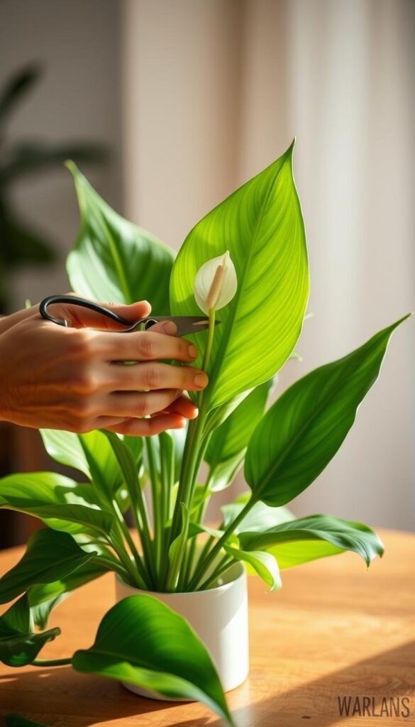 peace lily pruning advice steps