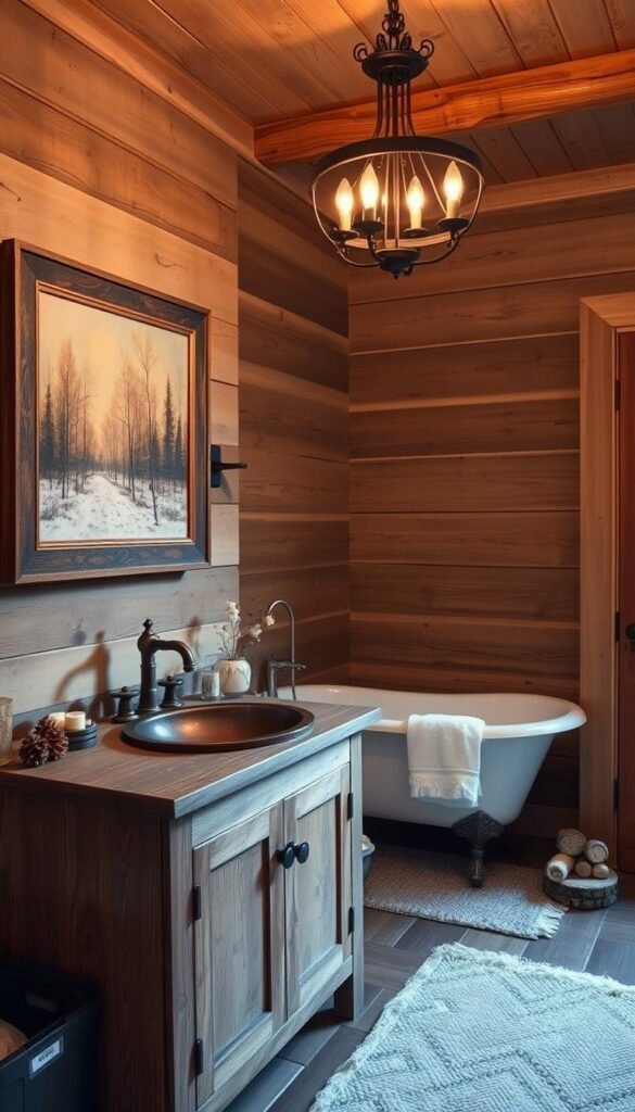 rustic bathroom accents