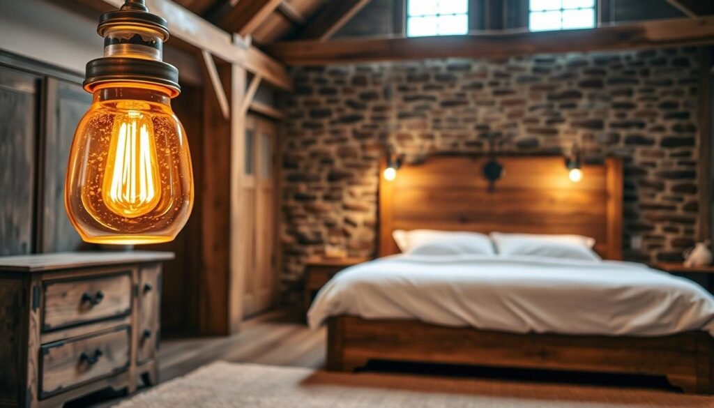 rustic bedroom lighting