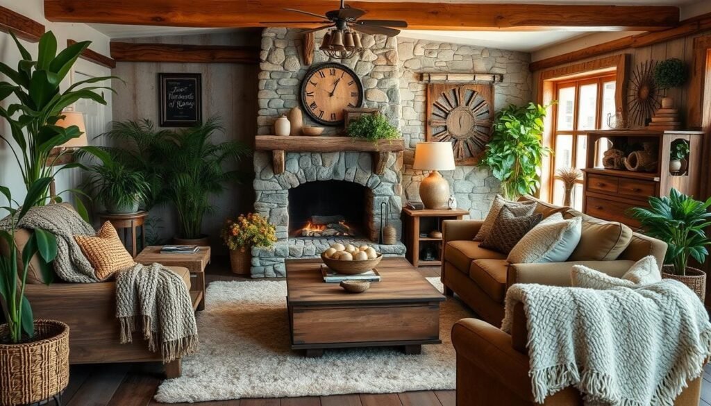 rustic chic decor textures
