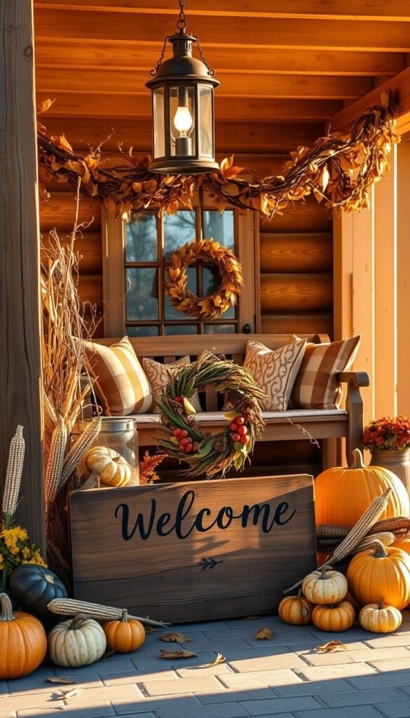 rustic fall entryway decorations