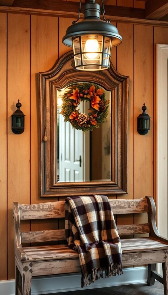 rustic fall entryway decorations