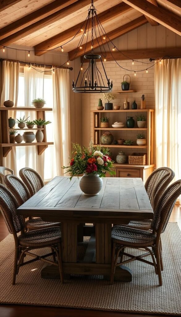 rustic summer decor for dining room