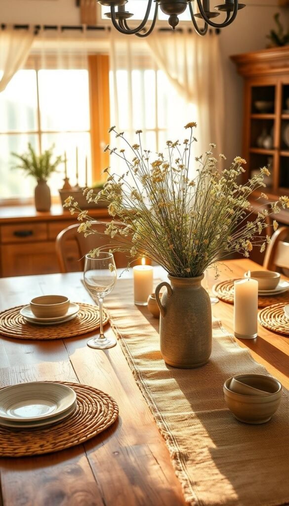 rustic summer decor for dining room