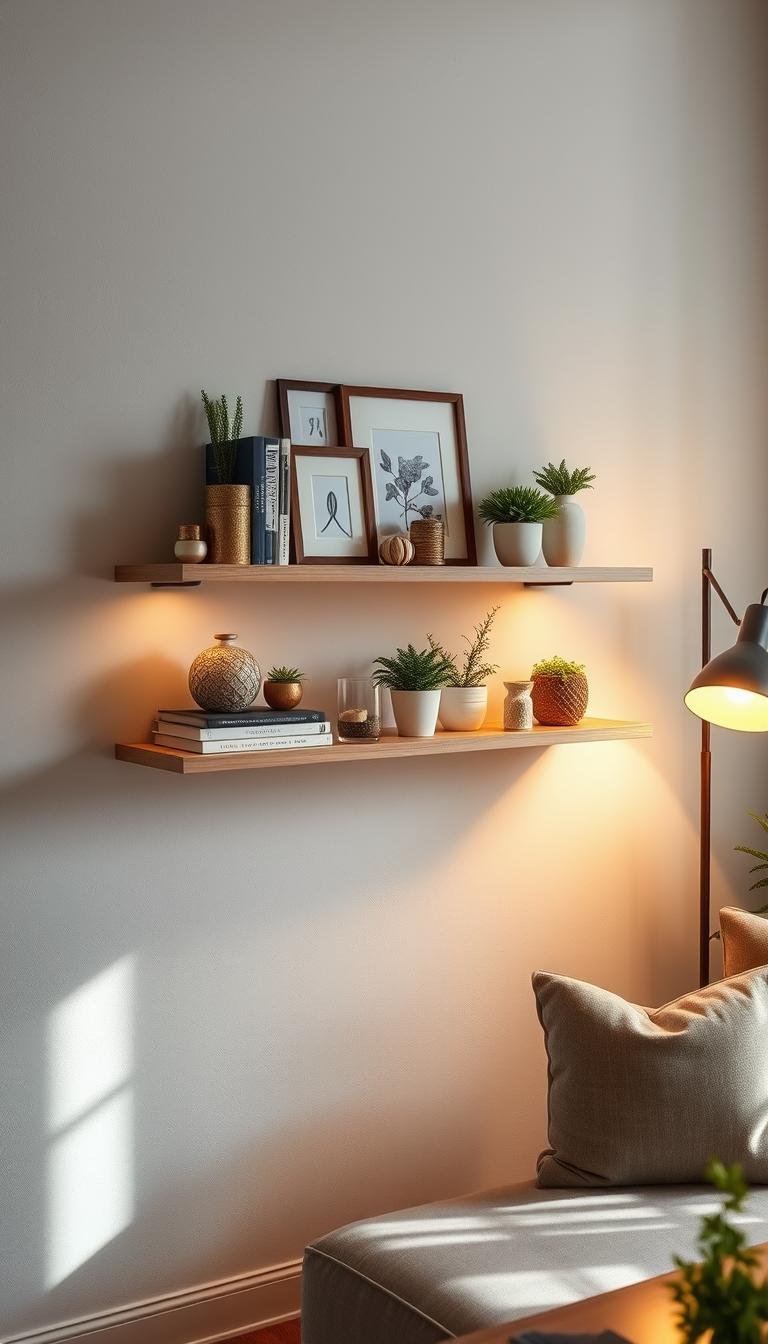 Floating Shelf Styling for Living Rooms