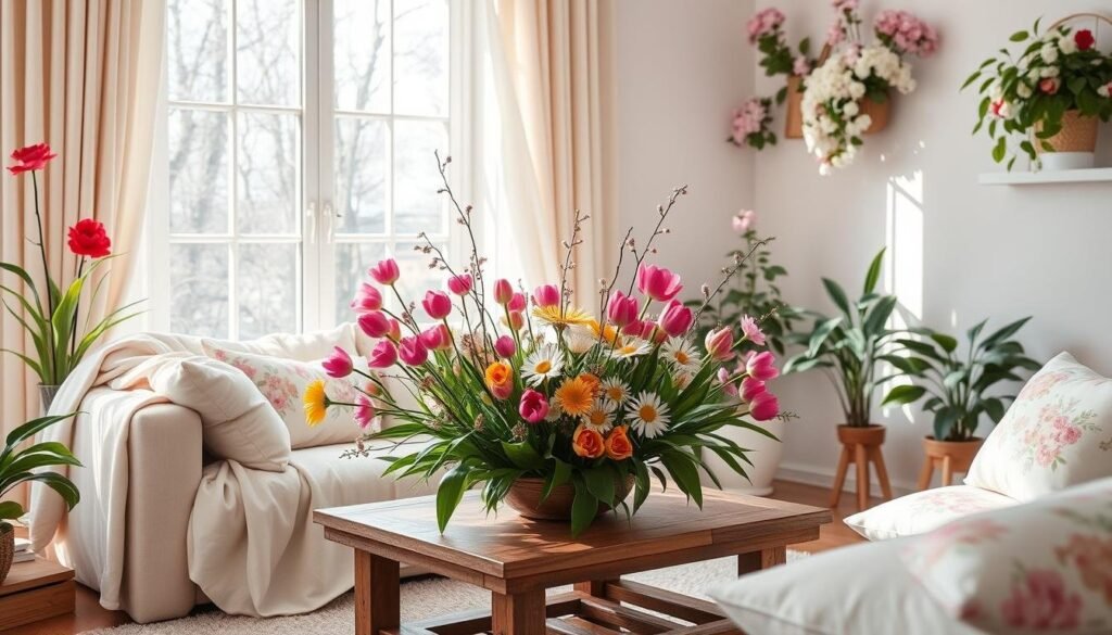 spring home decor flowers