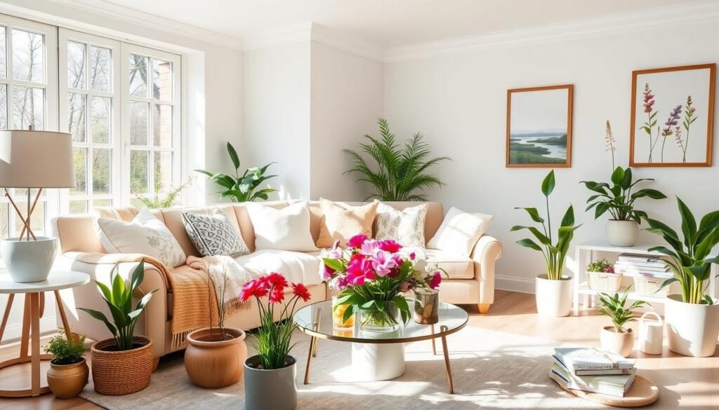 spring home decor living room