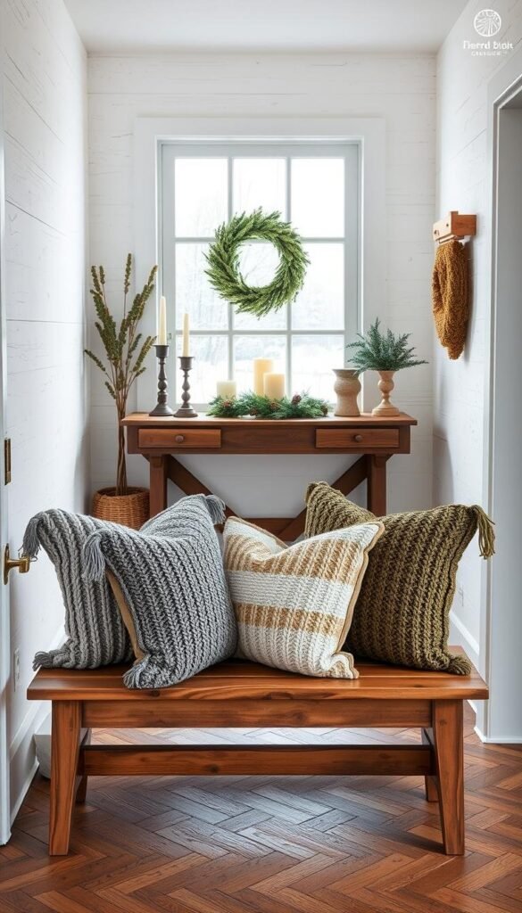 stylish winter home entryway