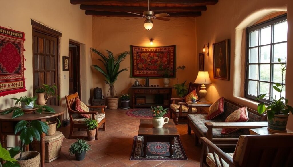 vintage old mexican house interior